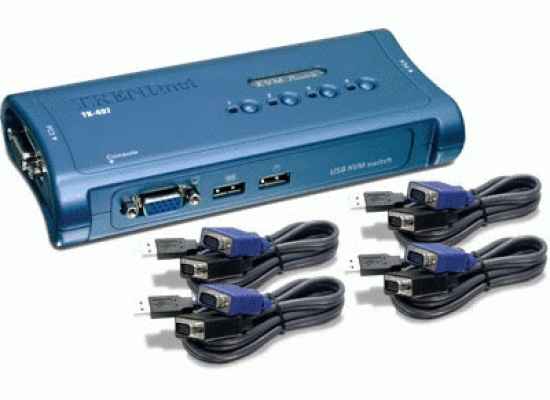 TRENDnet TK-407K USB 4-Port KVM Switch w/ Cables